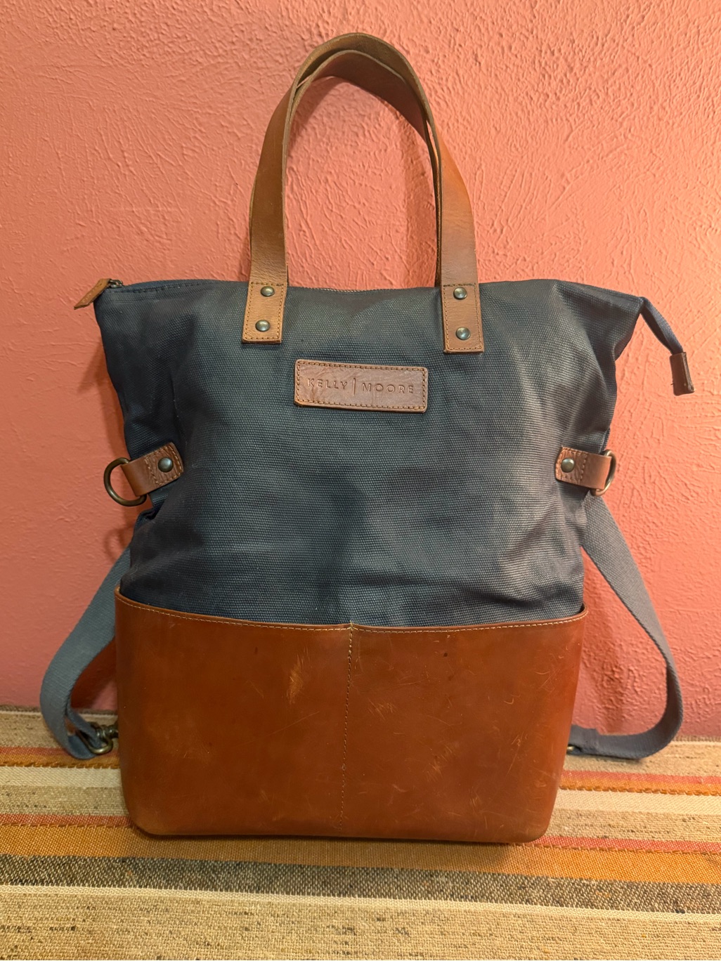 Kelly Moore Collins 2.0 Camera Bag Navy And Leather